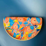 Load image into Gallery viewer, Large Handmade Leather Halfmoon Crossbody Bag - Marbled
