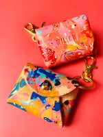 Load image into Gallery viewer, Handmade Leather Marbled Mini Purse Keyring
