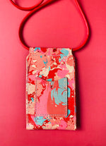 Load image into Gallery viewer, Handmade Leather Marbled Phone Carrier - Personalisation available
