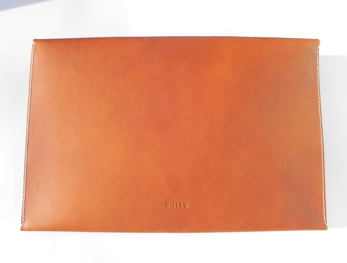 2 Sleeve Personalised Handmade Leather Document Case Willow Handmade