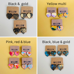 Load image into Gallery viewer, Heart Handmade Leather Earrings - Marbled
