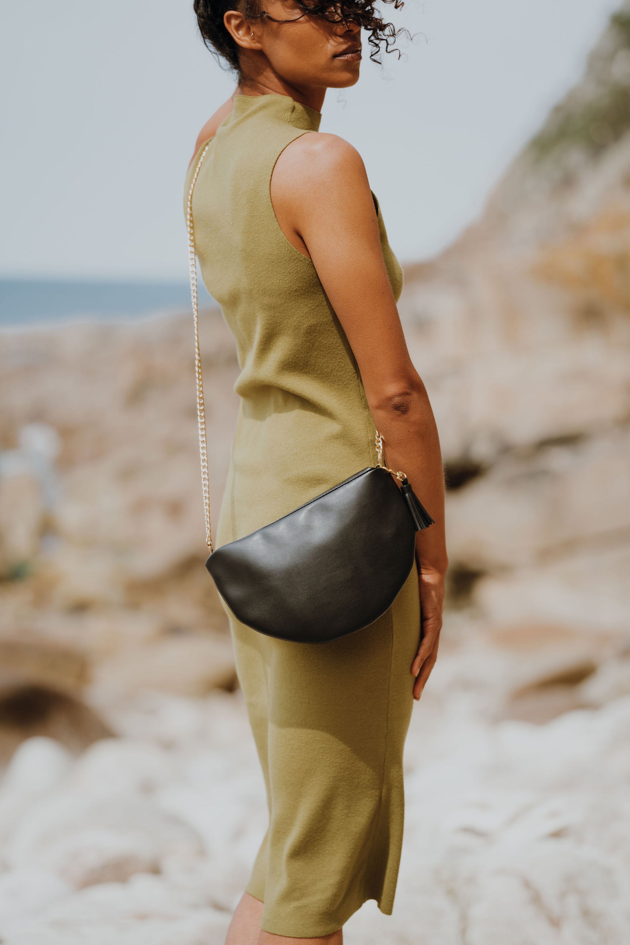 Handmade Vegan Leather Cactus Shoulder Bag - With Strap Options