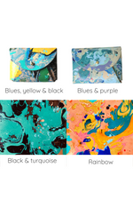 Load image into Gallery viewer, Handmade Leather Personalised Card Purse - Marbled
