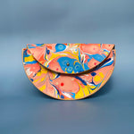 Load image into Gallery viewer, Small Handmade Leather Halfmoon Crossbody Bag - Marbled
