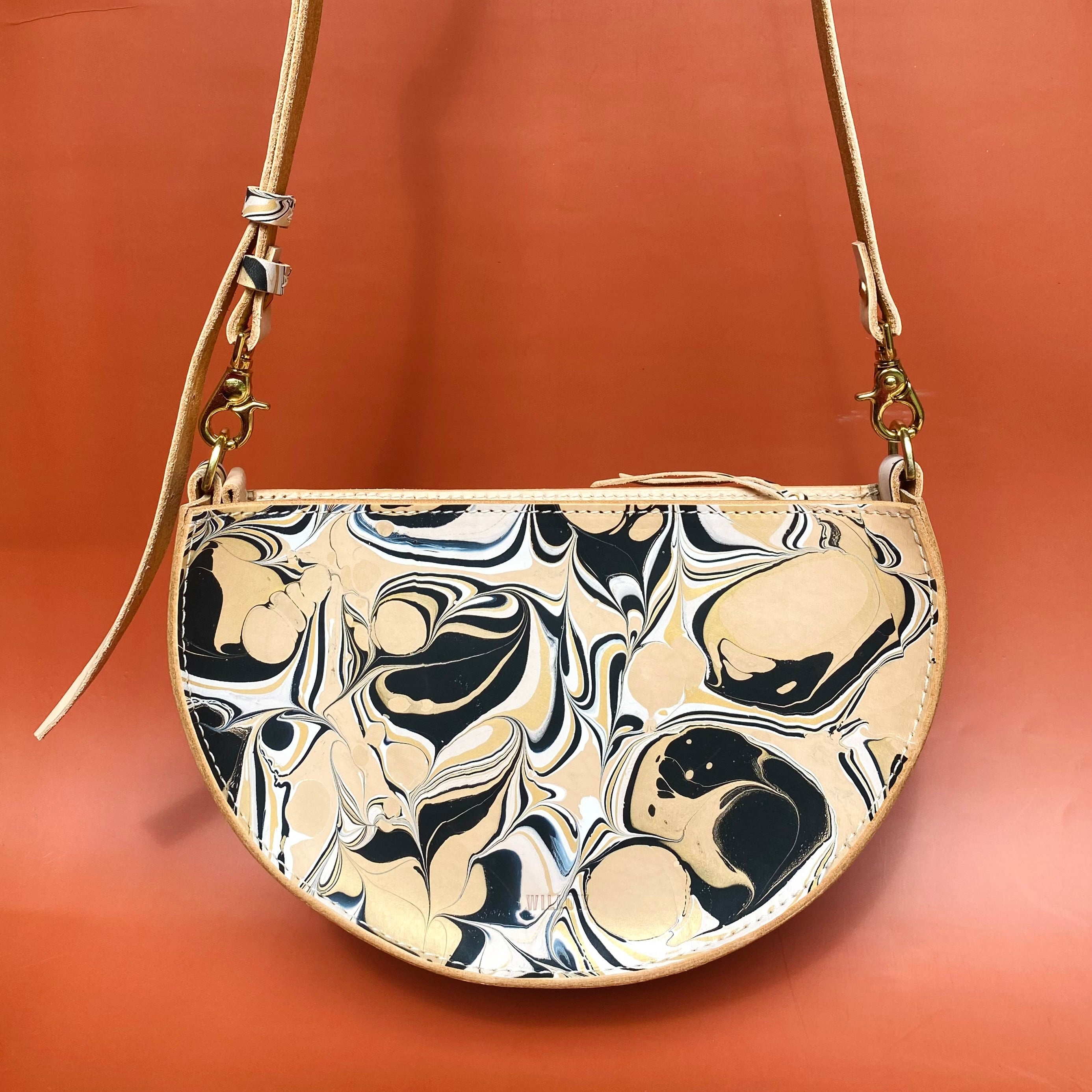 SECONDS Large Halfmoon Shoulder Bag - Marbled