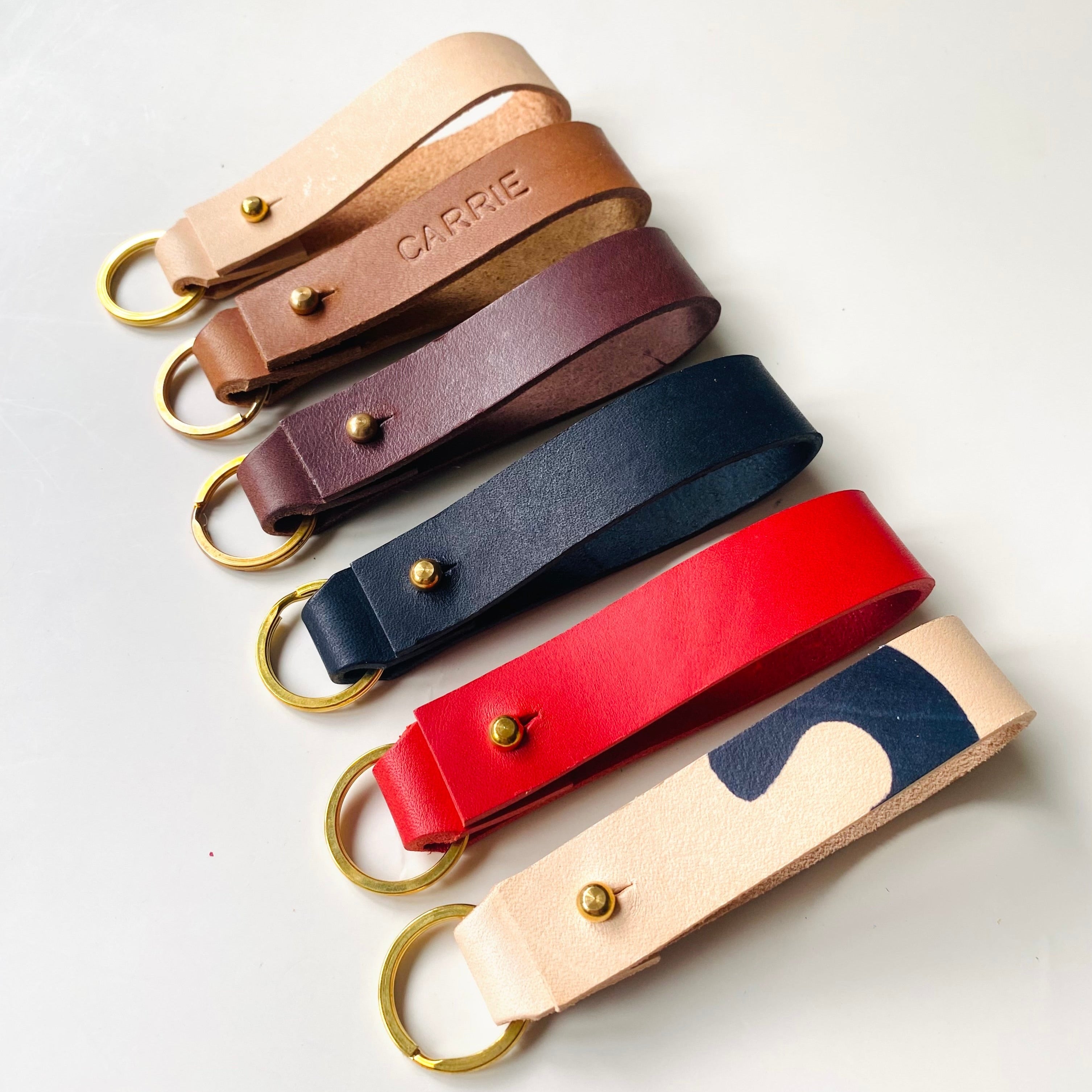 Personalised Handmade Leather Key loop