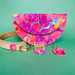 Load image into Gallery viewer, Small Slim Handmade Leather Halfmoon Crossbody Bag - Marbled
