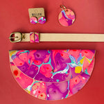 Load image into Gallery viewer, Small Slim Handmade Leather Halfmoon Crossbody Bag - Marbled
