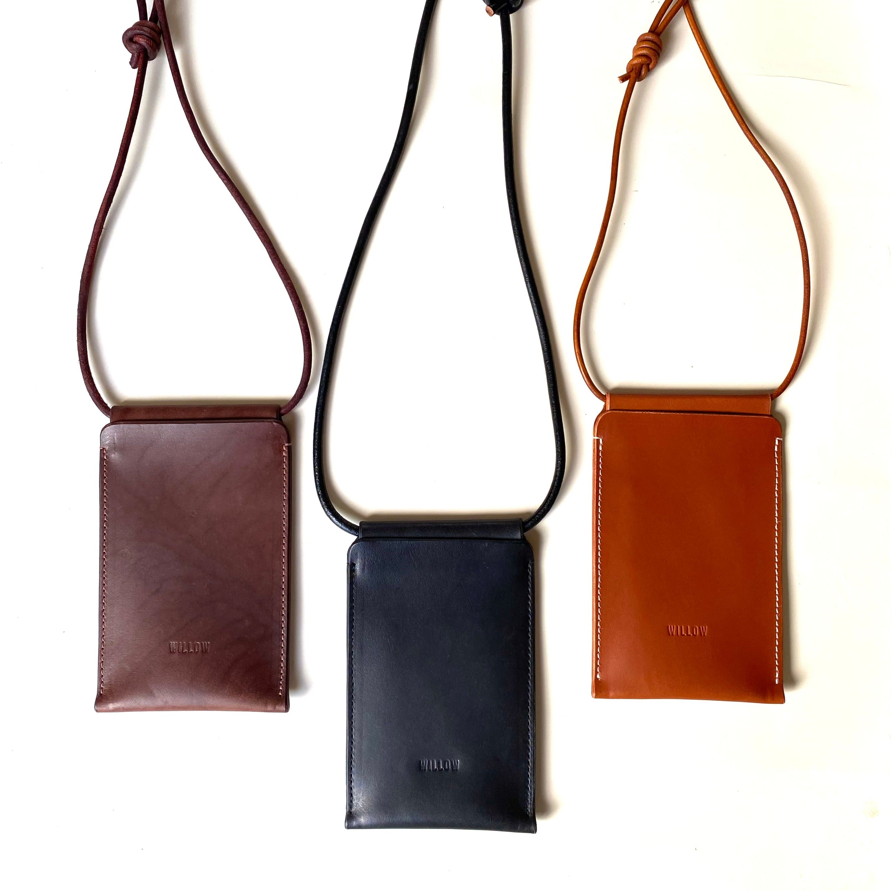 Handmade Leather Phone Carrier - Personalisation Available
