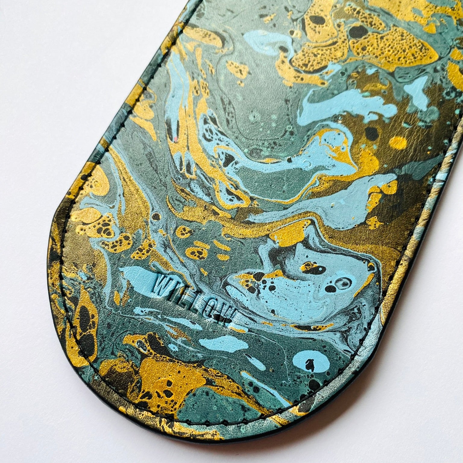 Handmade Marbled Leather Glasses Case