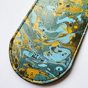 Handmade Marbled Leather Glasses Case