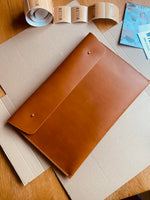 Load image into Gallery viewer, Personalised Handmade Leather Document Case
