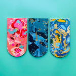 Load image into Gallery viewer, Handmade Marbled Leather Glasses Case
