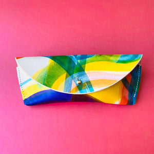 Leather Glasses Case Large - Hand Painted