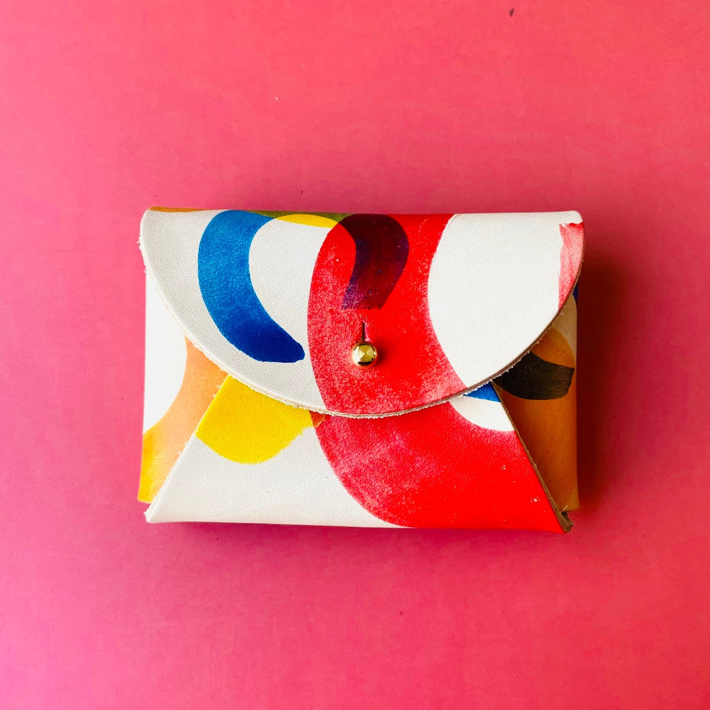 Leather Card Purse - Hand Painted