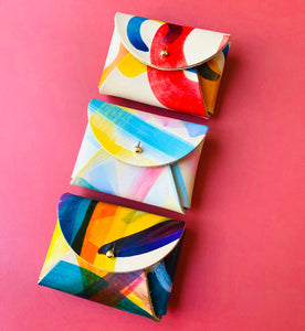 Leather Card Purse - Hand Painted