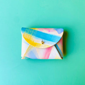 Leather Card Purse - Hand Painted