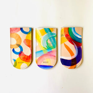 Leather Slim Glass Case - Hand Painted