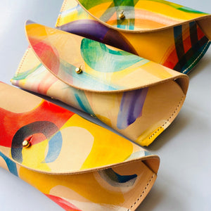 Leather Glasses Case Large - Hand Painted