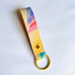 Load image into Gallery viewer, Handmade Leather Key loop - Hand Painted
