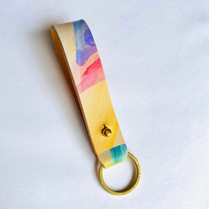 Handmade Leather Key loop - Hand Painted