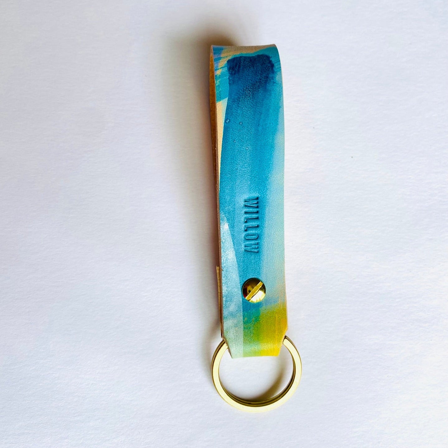 Handmade Leather Key loop - Hand Painted