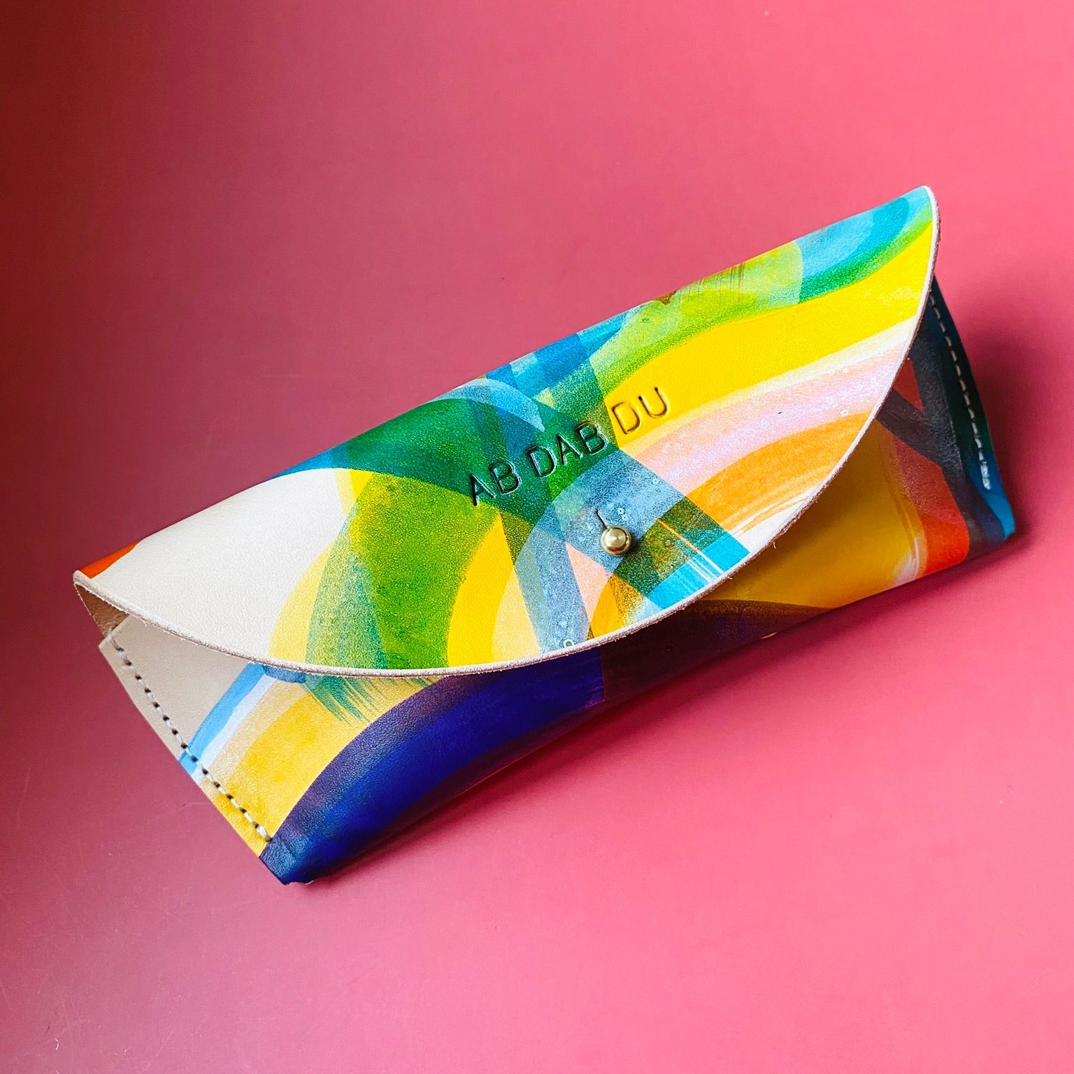 Leather Glasses Case Large - Hand Painted