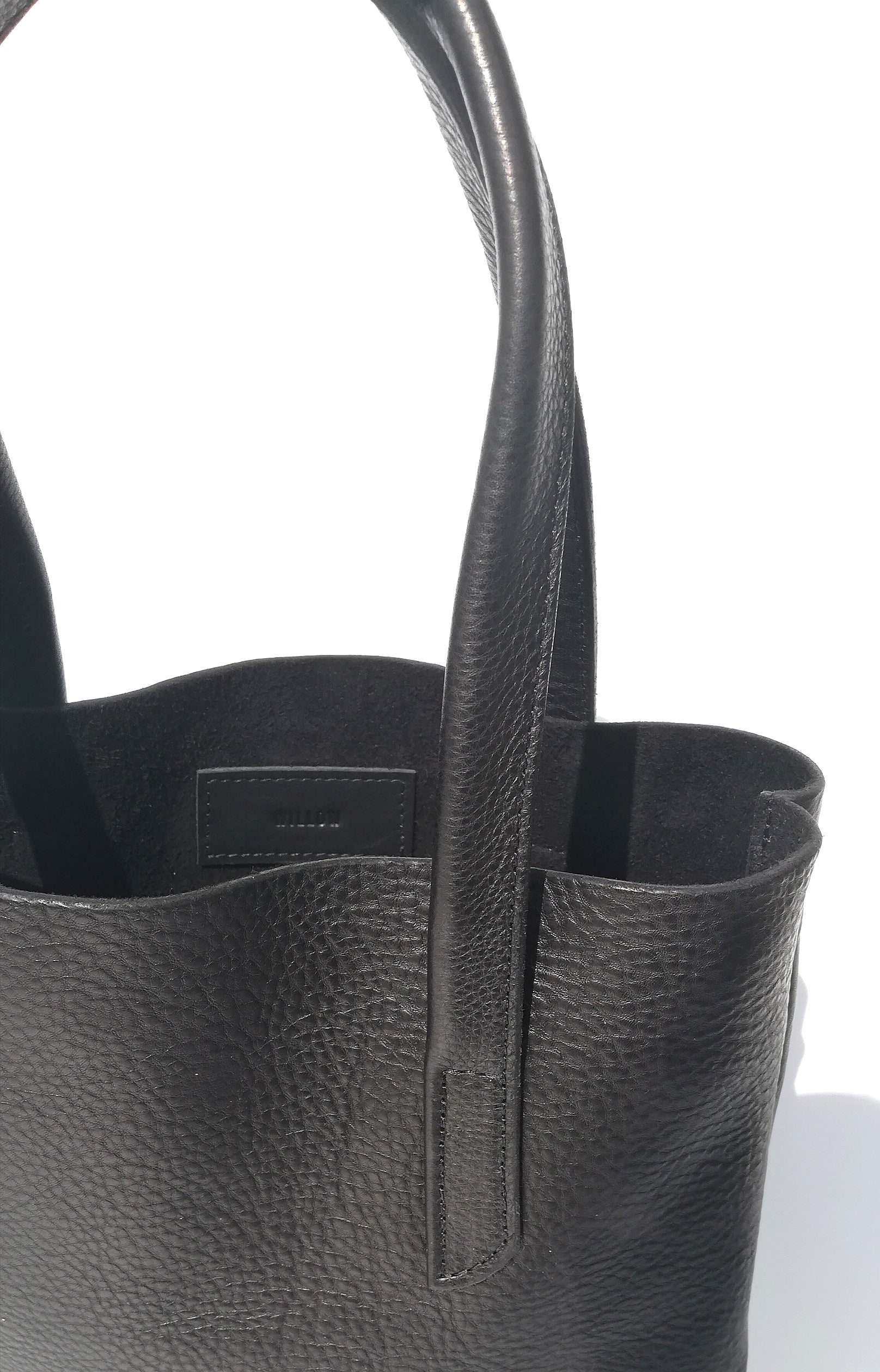 Large Handmade Leather Soft Tote Bag with magnet fastening - Navy