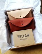 Load image into Gallery viewer, Handmade Leather Sun Glass Case - Hand Painted Leopard
