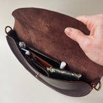 Load image into Gallery viewer, XL Handmade Leather Halfmoon Shoulder Bag - Marbled
