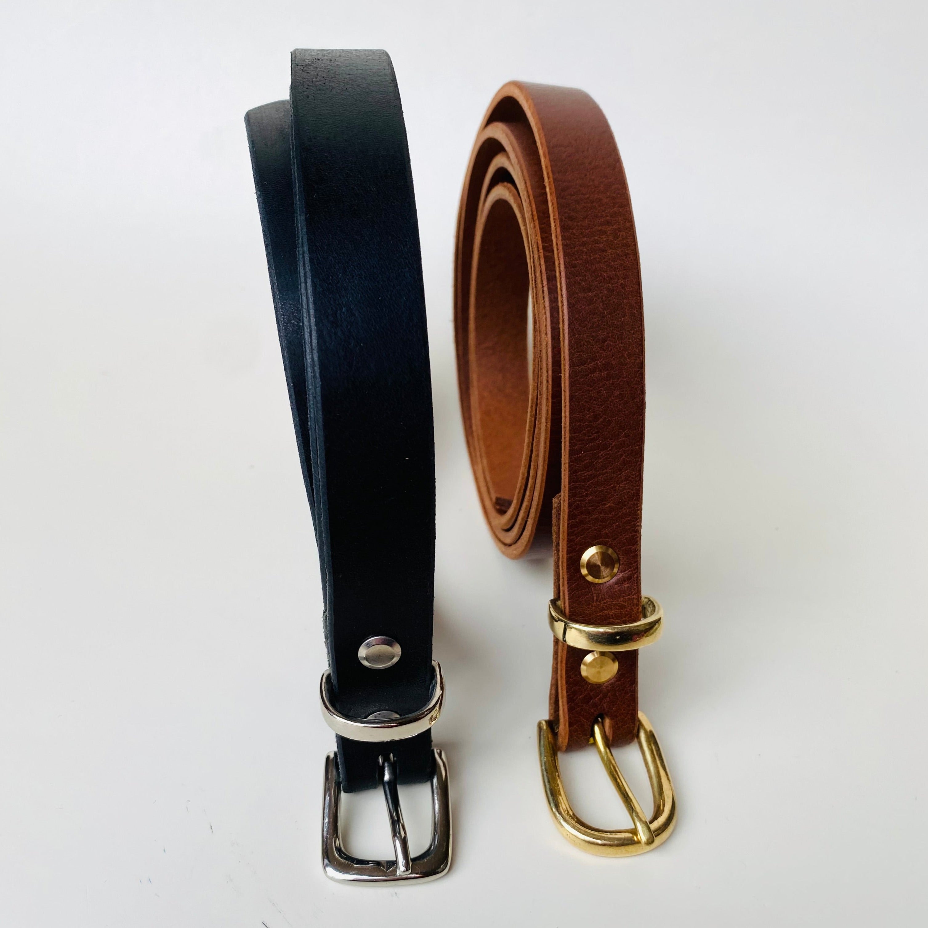 Handmade Leather Belt - Slim