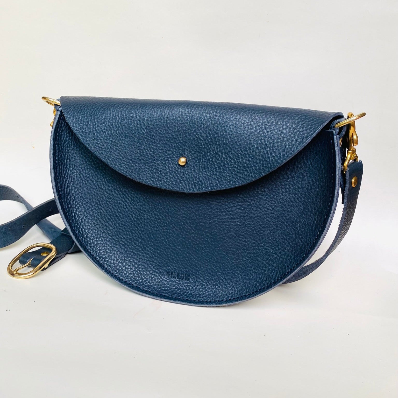 Handmade Leather Halfmoon Shoulder Bag - Large