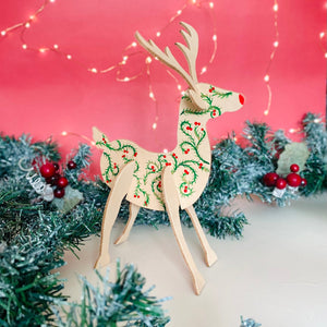 DIY Kit - Hand Paint Your Own Leather Reindeer Ornament