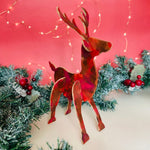 Load image into Gallery viewer, Hand Painted Leather Reindeer Decoration
