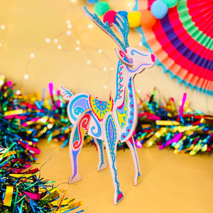 DIY Kit - Hand Paint Your Own Leather Reindeer Ornament