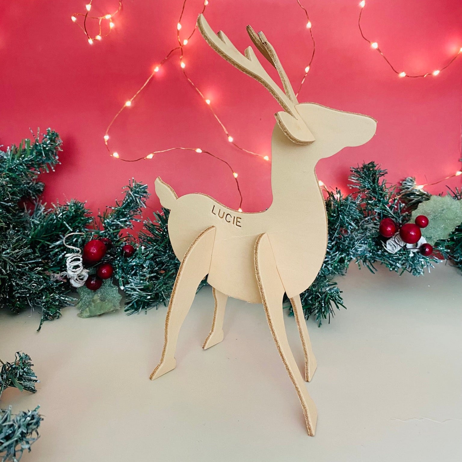 DIY Kit - Hand Paint Your Own Leather Reindeer Ornament