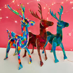 Load image into Gallery viewer, Hand Painted Leather Reindeer Decoration
