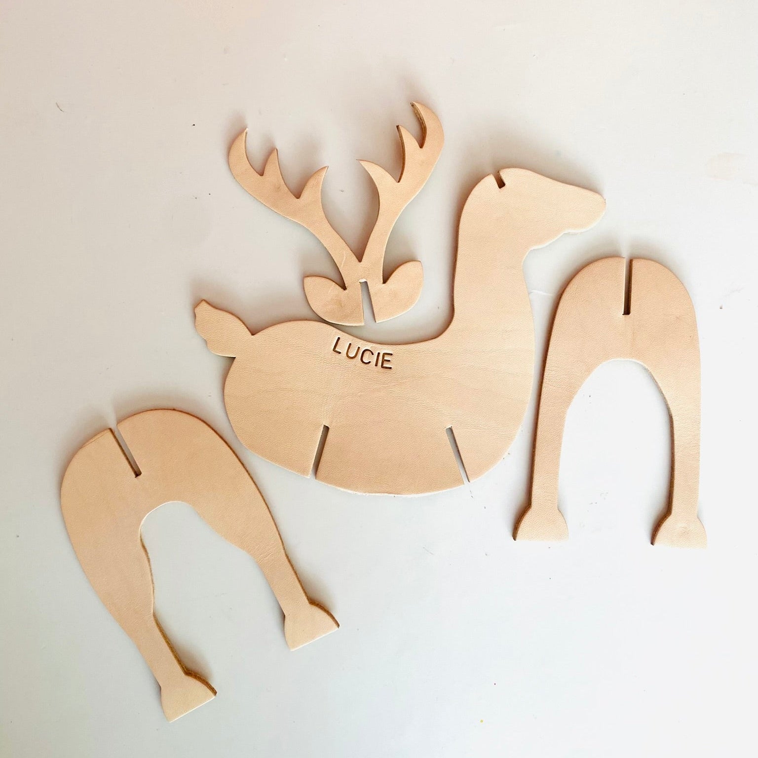 DIY Kit - Hand Paint Your Own Leather Reindeer Ornament