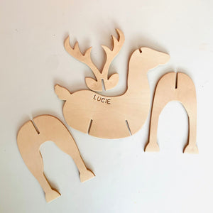 DIY Kit - Hand Paint Your Own Leather Reindeer Ornament