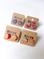 Load image into Gallery viewer, SECONDS - Small Handmade Leather Earrings - Marbled
