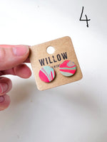Load image into Gallery viewer, SECONDS - Small Handmade Leather Earrings - Marbled
