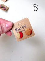 Load image into Gallery viewer, SECONDS - Small Handmade Leather Earrings - Marbled
