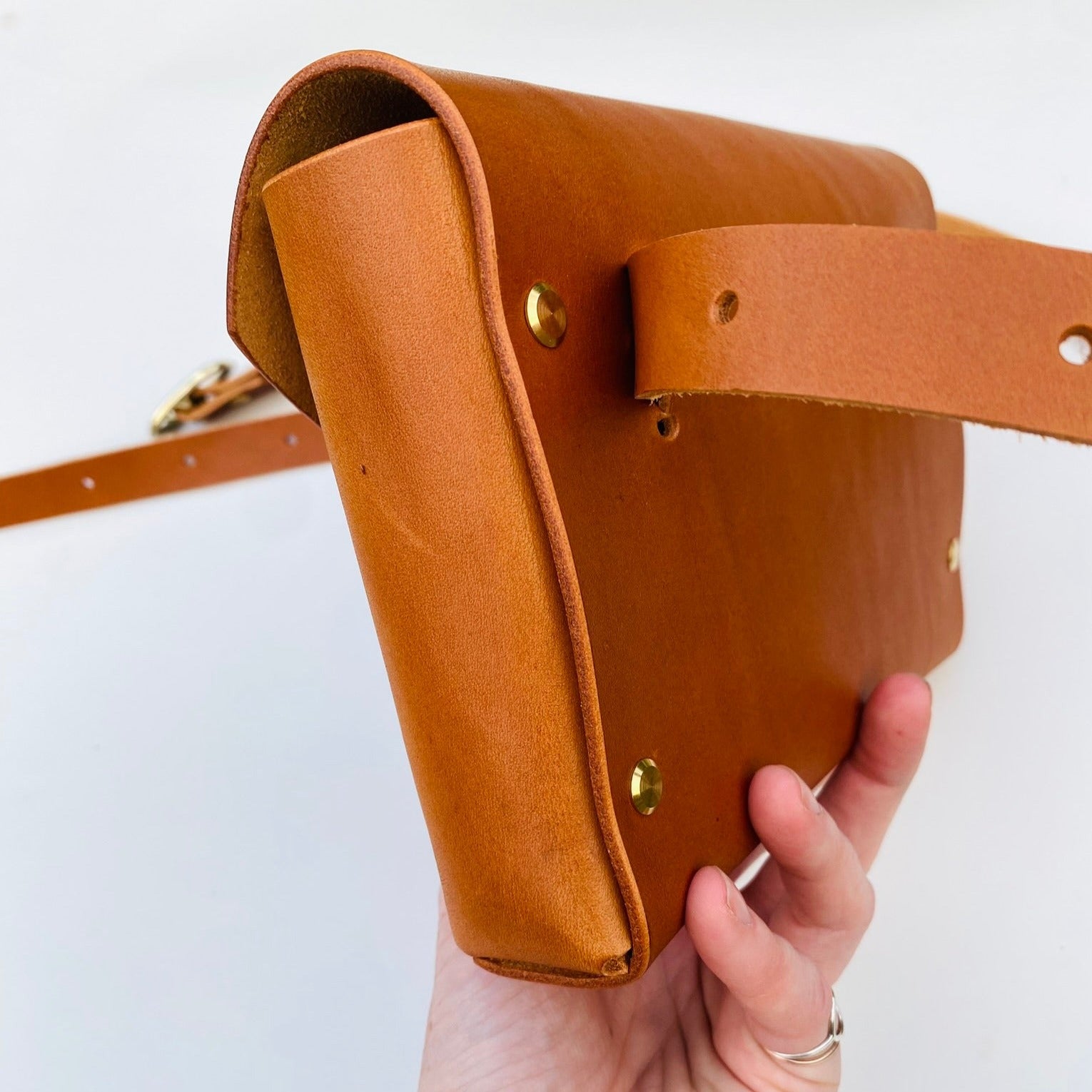 Handmade Leather Stitchless Satchel Crossbody bag Bag