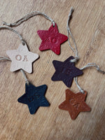 Load image into Gallery viewer, Personalised Mini Embossed Leather Christmas Star
