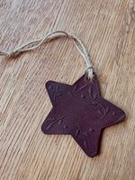 Load image into Gallery viewer, Personalised Mini Embossed Leather Christmas Star
