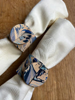 Load image into Gallery viewer, 2 Marbled Leather Napkin Rings
