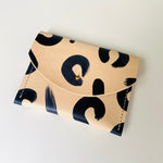 Load image into Gallery viewer, Handmade Leather Zip Purse - Hand Painted Leopard
