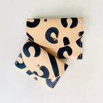 Load image into Gallery viewer, Handmade Leather Card Purse - Hand Painted Leopard
