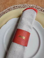 Load image into Gallery viewer, 2 Personalised Leather Napkin Rings
