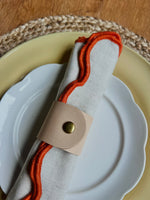 Load image into Gallery viewer, 2 Personalised Leather Napkin Rings

